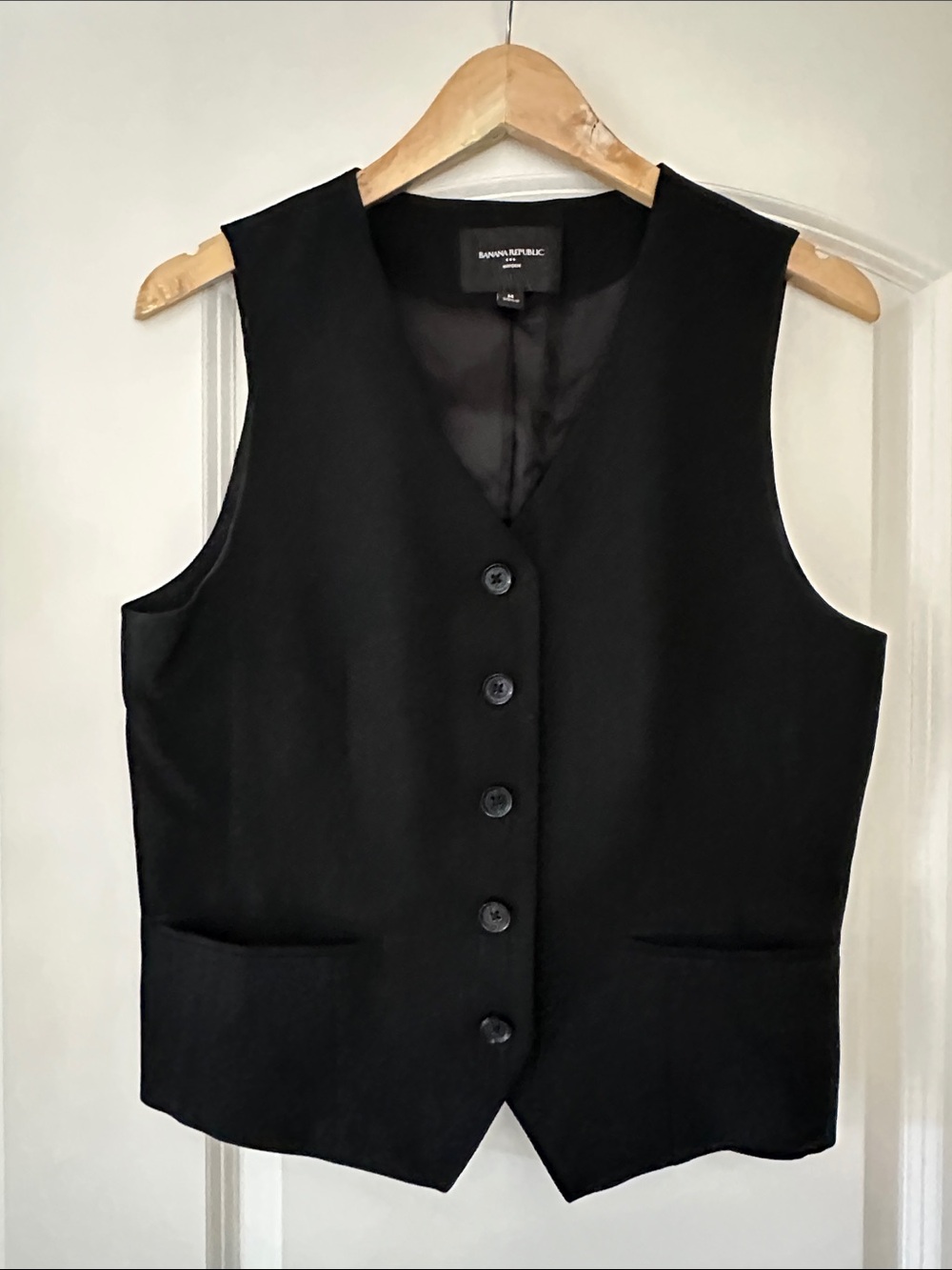Banana Republic Factory Black Women's Classic Button Vest